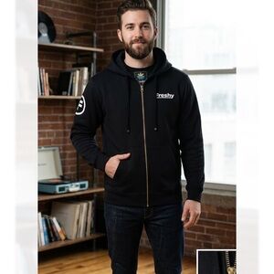 Fresh Black Zip-Up Men's Sweater